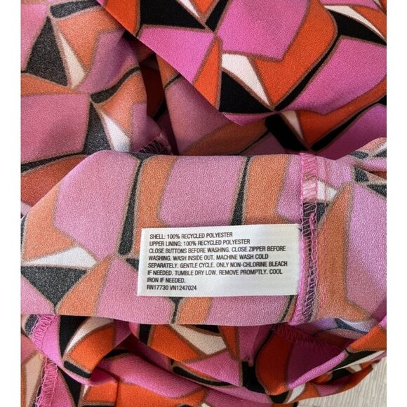 Diane von Furstenberg Pink Geometric Print Sleeveless Dress Recycled Polyester - Picture 8 of 10